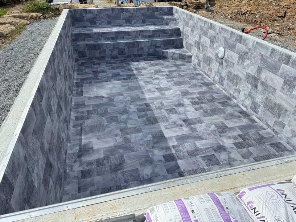 PVC Armé Stone Tile Grey
